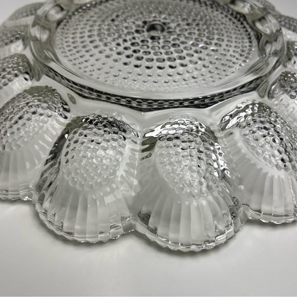 Hobnail Clear Glass Deviled Egg Serving Dish - Picture 5 of 8